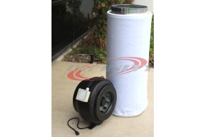 12" INLINE FAN BLOWER W/ CARBON FILTER CHARCOAL ODOR SCRUBBER HYDROPONICS